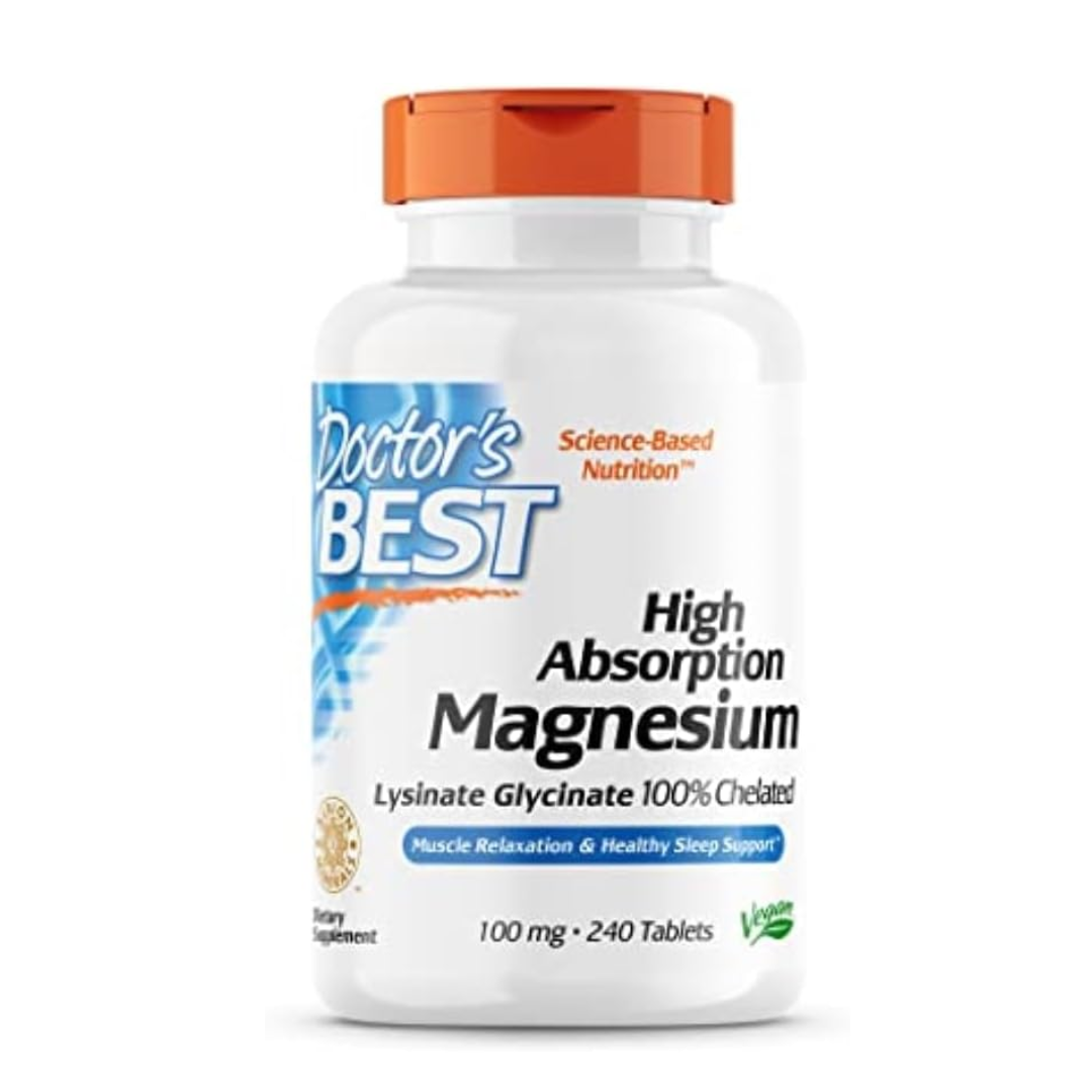 ⭐⭐⭐⭐⭐ Glicinato de Magnesio de alta absorción Doctor's Best por 100mg/ 240 tabletas