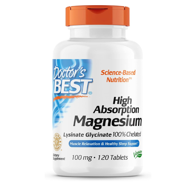 ⭐⭐⭐⭐⭐ Glicinato de Magnesio de alta absorción Doctor's Best por 100mg/ 120 tabletas